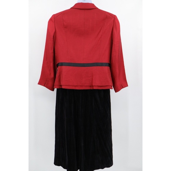 NWT Adrianna Papell Jacket Double Hem Snap Closure Red Viscose Blend Size 16 - Picture 2 of 11